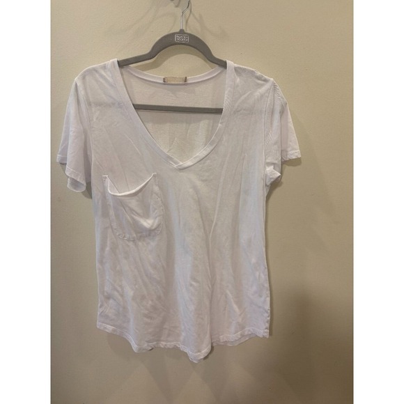 Altar'd State Tops - Altar'd State Womens White V-Neck Short Sleeve Pocket T-Shirt Size M